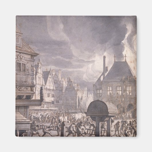 Feuer im Rathaus von Amsterdam Magnet (Vorne)