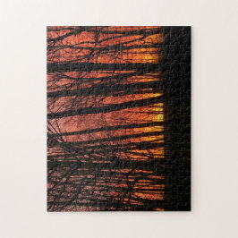 Feuer im Sonnenuntergang des Sky Forest Puzzle