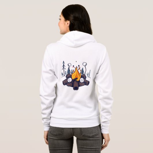 Feuer im Wald | Gemütliches und mystisches Design Hoodie (Schwarz voll)