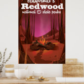 Feuer im Wald. Poster (Küche)