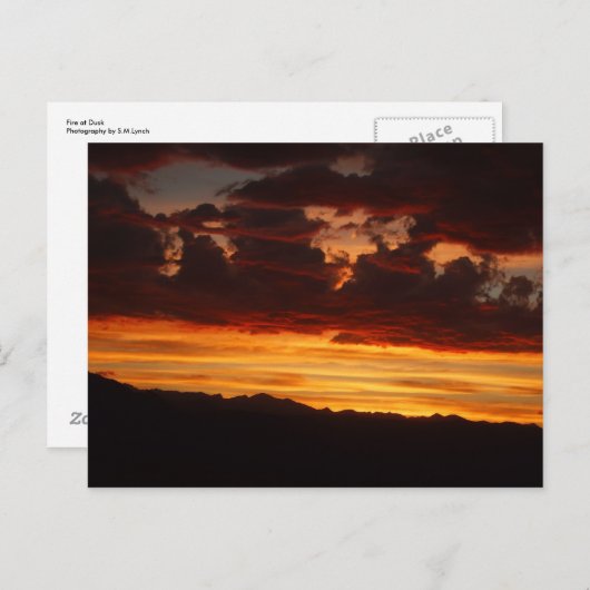 Feuer in der Dämmerung Postkarte (Vorne/Hinten)
