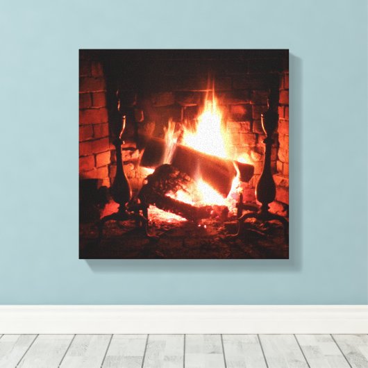 Feuer in der Leinwand des Feuerplatzes (Insitu (Holzboden))