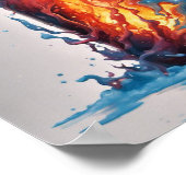 Feuer in einem Glasposter Poster (Ecke)