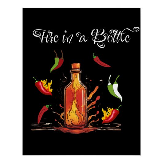 Feuer in einer Flasche Poster (Vorderseite)