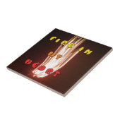 Feuer in meiner Herzkunstschrift Fliese (Seite)