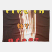 Feuer in meiner Herzkunstschrift Geschirrtuch (Horizontal)