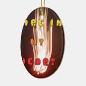 Feuer in meiner Herzkunstschrift Keramik Ornament (Links)