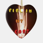 Feuer in meiner Herzkunstschrift Keramik Ornament (Rechts)