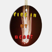 Feuer in meiner Herzkunstschrift Keramikornament (Rechts)