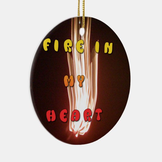 Feuer in meiner Herzkunstschrift Keramikornament (Rechts)