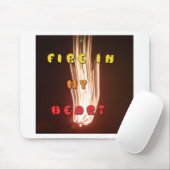 Feuer in meiner Herzkunstschrift Mousepad (Mit Mouse)