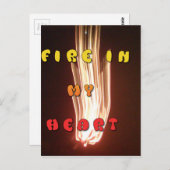 Feuer in meiner Herzkunstschrift Postkarte (Vorne/Hinten)