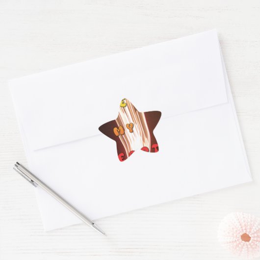 Feuer in meiner Herzkunstschrift Stern-Aufkleber (Umschlag)