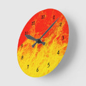 Feuer in rot und gelb runde wanduhr (Winkel)