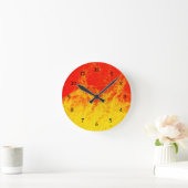 Feuer in rot und gelb runde wanduhr (Zuhause)
