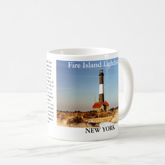 Feuer-Insel-Leuchtturm, New- YorkTasse Kaffeetasse (VorderseiteRechts)