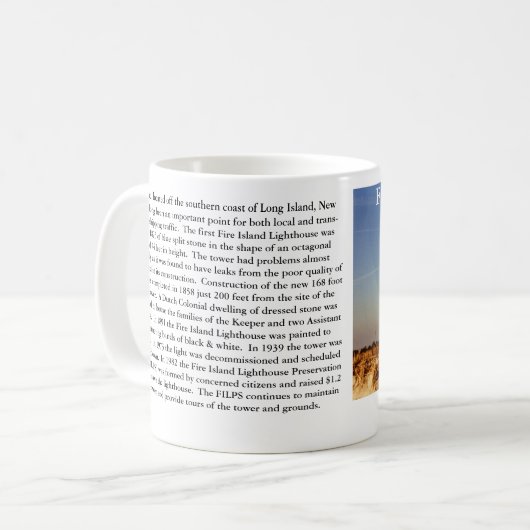 Feuer-Insel-Leuchtturm, New- YorkTasse Kaffeetasse (Vorderseite Links)