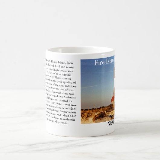 Feuer-Insel-Leuchtturm, New- YorkTasse Kaffeetasse (Mittel)