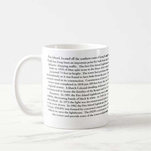 Feuer-Insel-Leuchtturm, New- YorkTasse Kaffeetasse (Links)