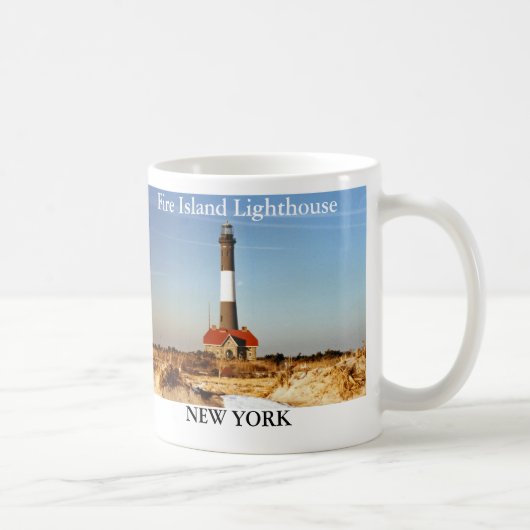 Feuer-Insel-Leuchtturm, New- YorkTasse Kaffeetasse (Rechts)