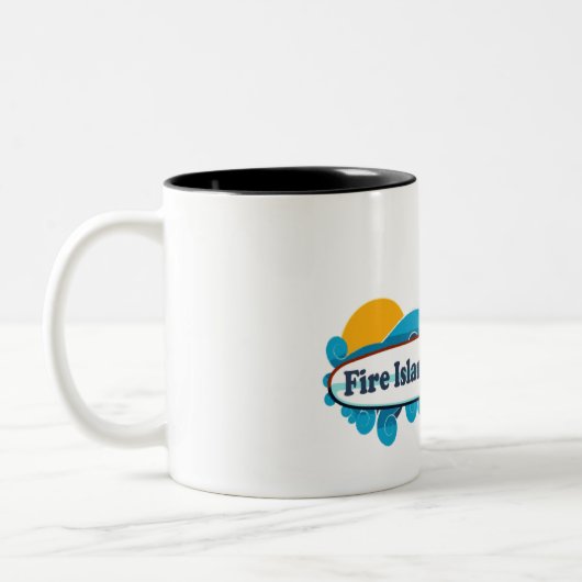 Feuer-Insel-Leuchtturm Zweifarbige Tasse (Links)
