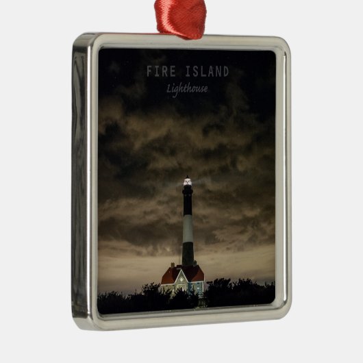 Feuer-Insel NY. Silbernes Ornament (Rechts)