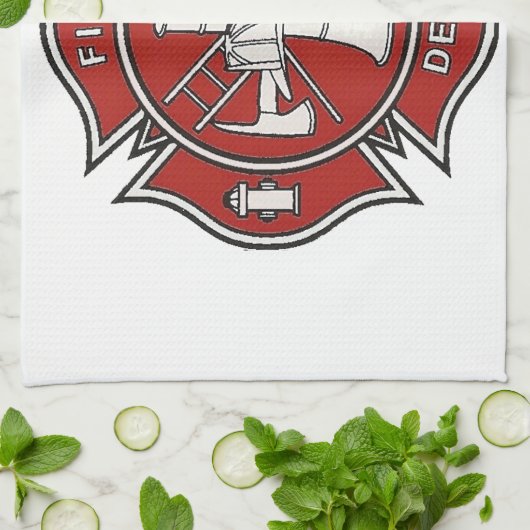 Feuer-Kämpfer-Abzeichen Geschirrtuch (Gefaltet)