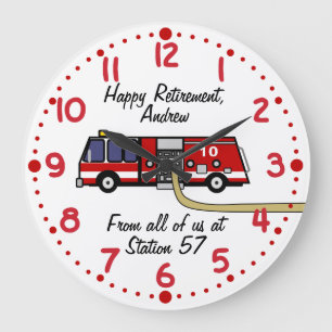Feuer-Kämpfer-Ruhestands-Geschenk-Name-Uhr Große Wanduhr