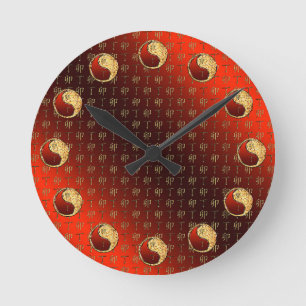 Feuer Kaninchen Runde Wanduhr