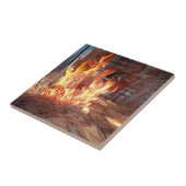 Feuer knistert fröhlich in einer anderen Weltkunst Fliese (Seite)