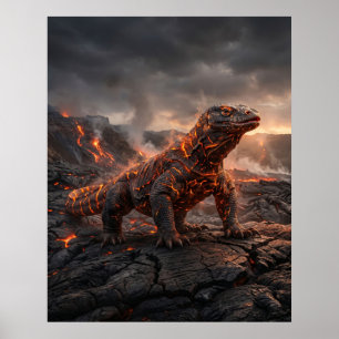 Feuer Komodo Vulkane Wüsten Poster