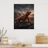 Feuer Komodo Vulkane Wüsten Poster (Küche)