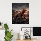 Feuer Komodo Vulkane Wüsten Poster (Heimbüro)