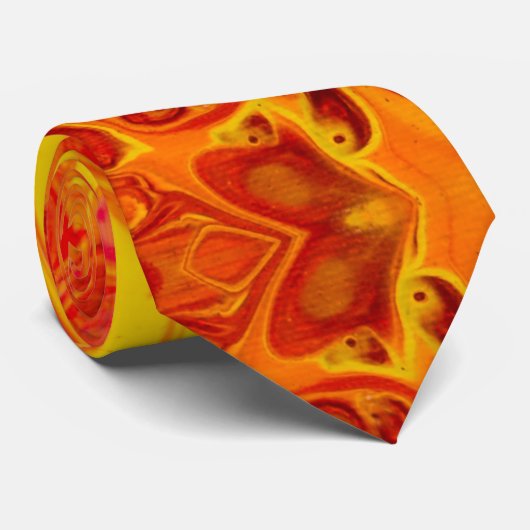 Feuer Lava Vulkan Marble Krawatte (Gerollt)