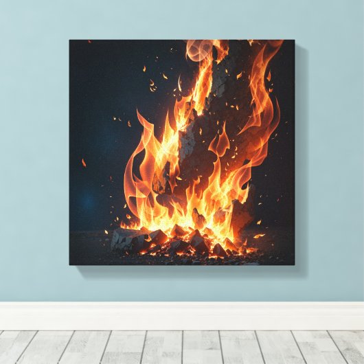 Feuer Leinwanddruck (Insitu (Holzboden))