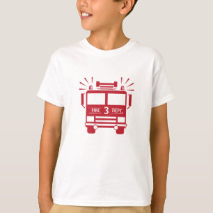 Feuer-LKW-Kindergeburtstag-Shirt des Feuer-Motor- T-Shirt