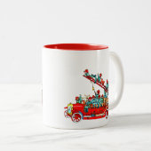 Feuer-LKW mit der KinderTasse Zweifarbige Tasse (VorderseiteRechts)