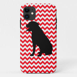 Feuer-LKW-rotes Zickzack mit Labrador-Silhouette Case-Mate iPhone Hülle