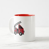 Feuer-LKW-Tasse Zweifarbige Tasse (Vorderseite Links)