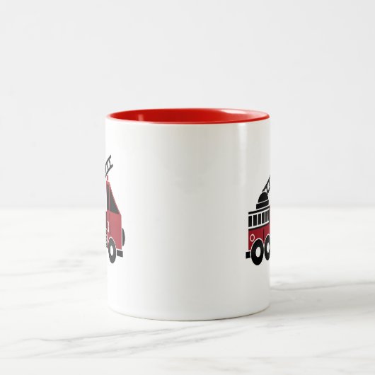 Feuer-LKW-Tasse Zweifarbige Tasse (Mittel)