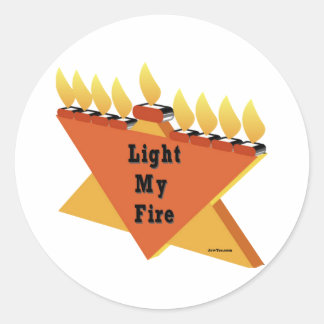 Feuer machen Hanukkah Geschenk Runder Aufkleber