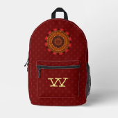 Feuer Mandala Bedruckter Rucksack (Vorderseite)