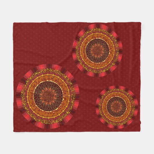 Feuer Mandala Fleece Blanket (Vorderseite (Horizontal))