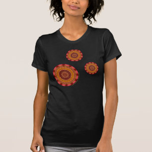 Feuer-Mandala-Frauen-Dunkles Shirt
