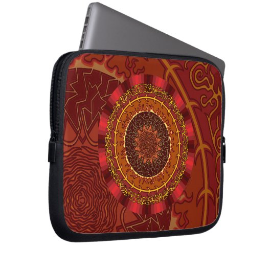Feuer-Mandala-Laptop-Kasten Laptopschutzhülle (Vorne Rechts)