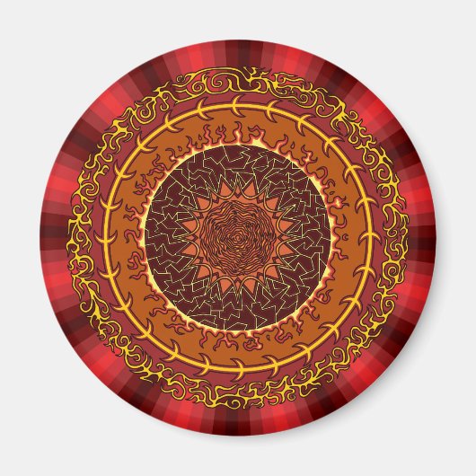 Feuer Mandala Magnet (Vorne)