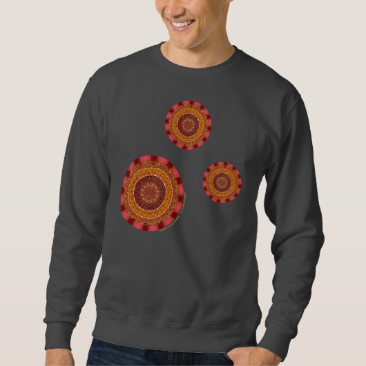 Feuer-Mandala-Männer-Dunkles-Shirt Sweatshirt (Vorderseite)
