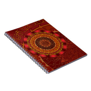 Feuer-Mandala-Notebook Notizblock