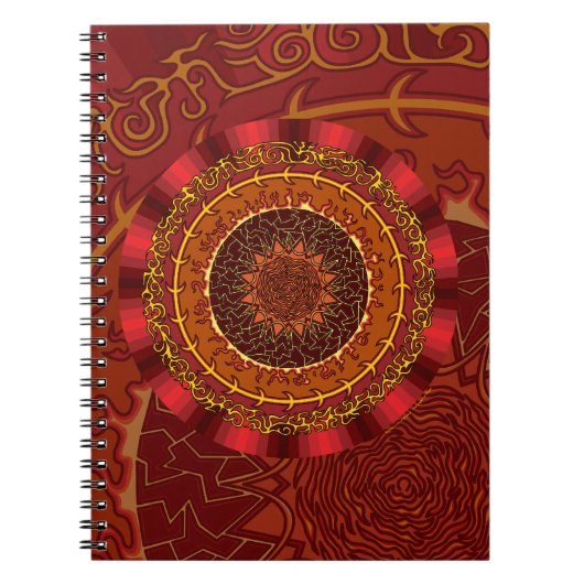 Feuer-Mandala-Notebook Notizblock (Vorderseite)