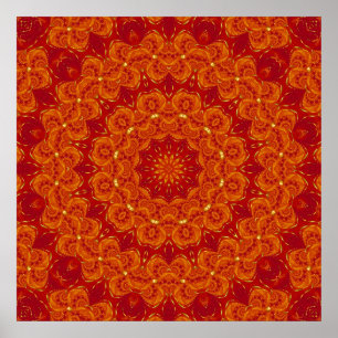 Feuer-Mandala Poster